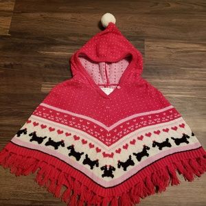 Red poncho - little girls 2T